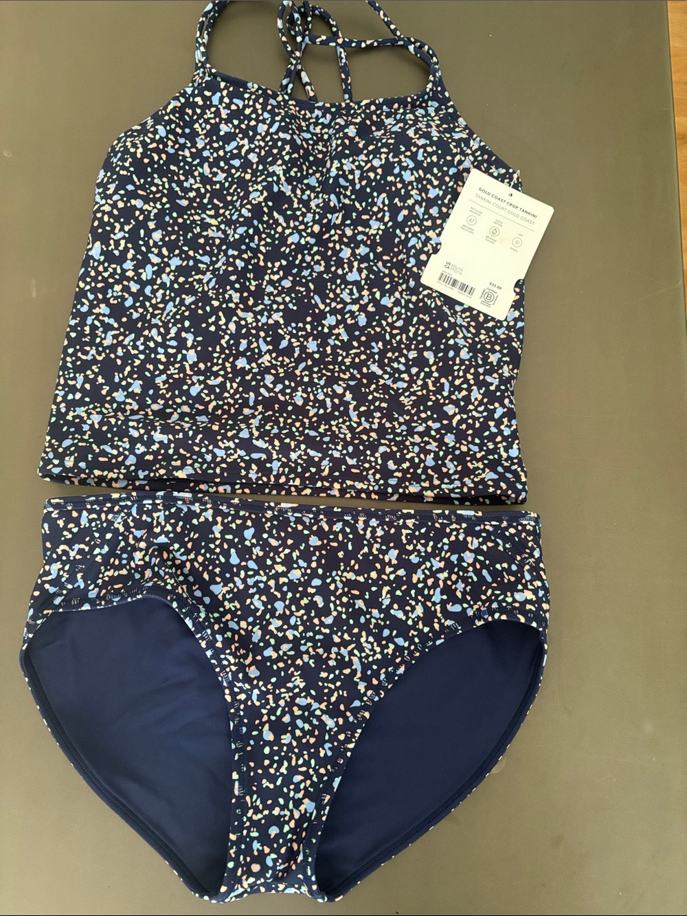 NWT Athleta Girl Gold Coast Reversible High Rise Bottoms & Tankini Size XXL/16